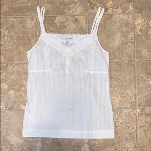 **Last Chance** Banana Republic White Sleeveless Top with Lace Trim